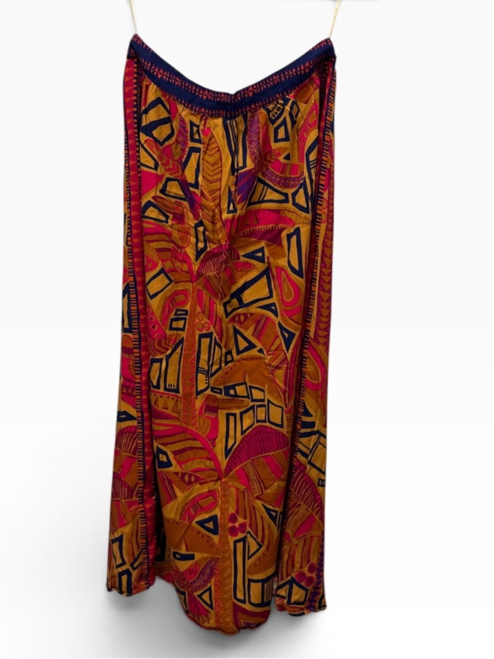 Farm Rio Anthropologie Cool Tropical red orange Print Maxi Skirt Size S - Picture 4 of 10